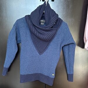 Lacoste Navy Blue Cowl Neck Sweater